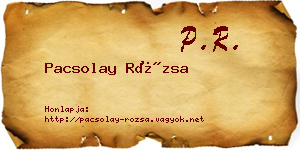 Pacsolay Rózsa névjegykártya